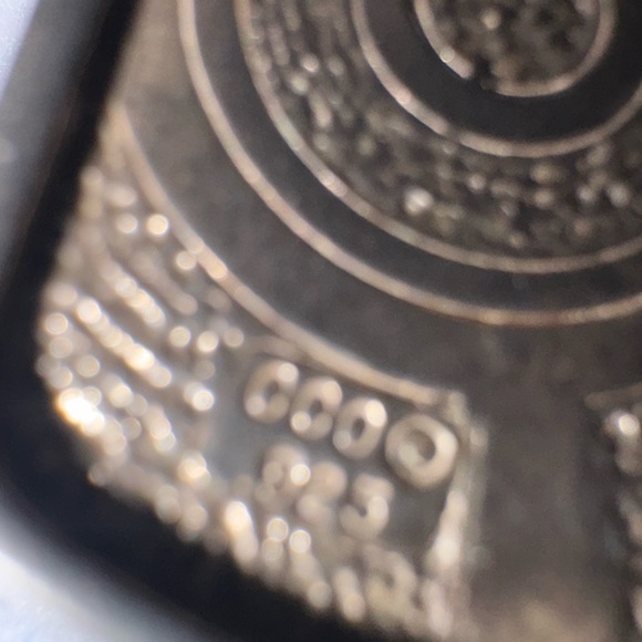 VTG RARE Sterling Silver 925 CCO Native American Turquoise Inlay Pendant 1.75 - Picture 7 of 13